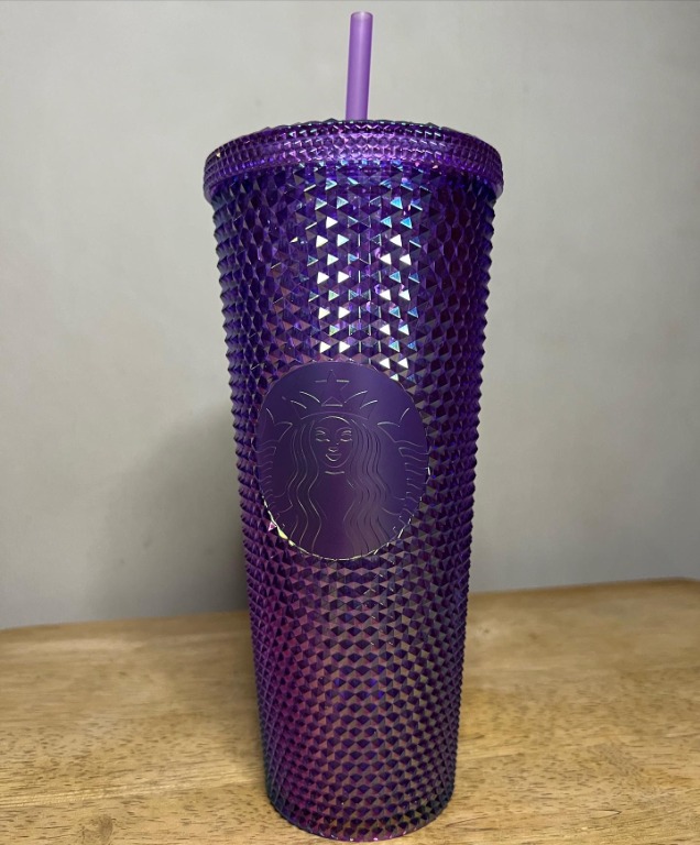 Starbucks 24oz Purple Swirl Bling Cup, Furniture & Home Living