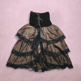 Steampunk Lolita Brown Layered Corset Skirt