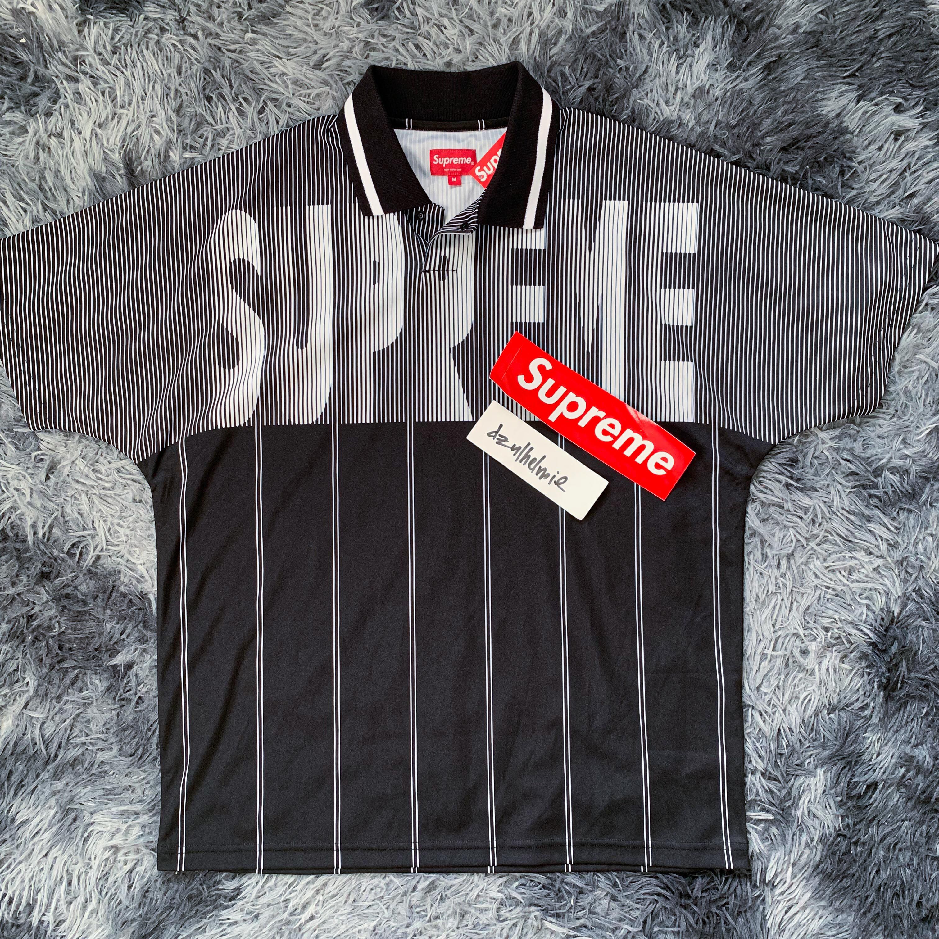 Supreme Soccer Polo Jersey Black, Men's Fashion, Tops & Sets