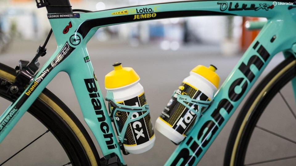 Pair of Tacx Deva Bottle Cage Red and Celeste Bianchi Green