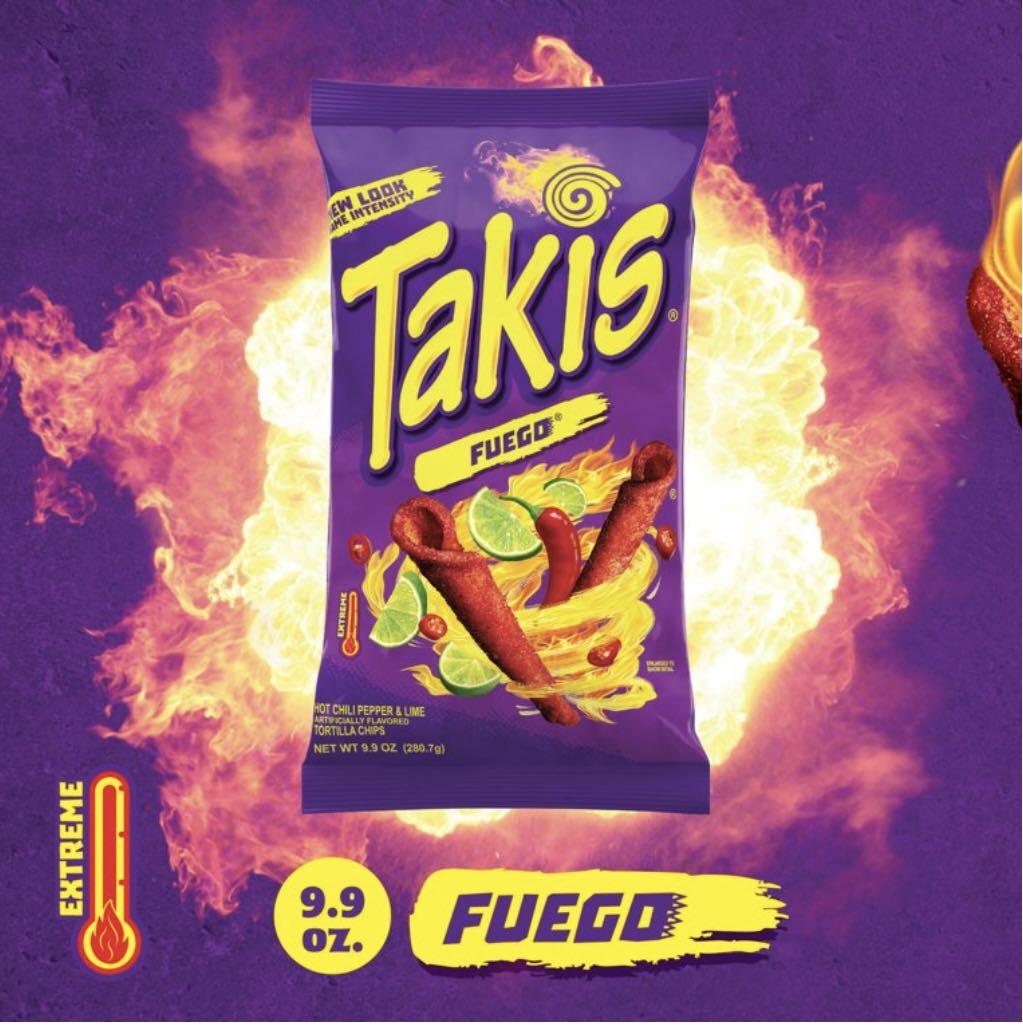 Takis Fuego Tortilla Chips Spicy Chili Pepper & Lime Flavour 280g