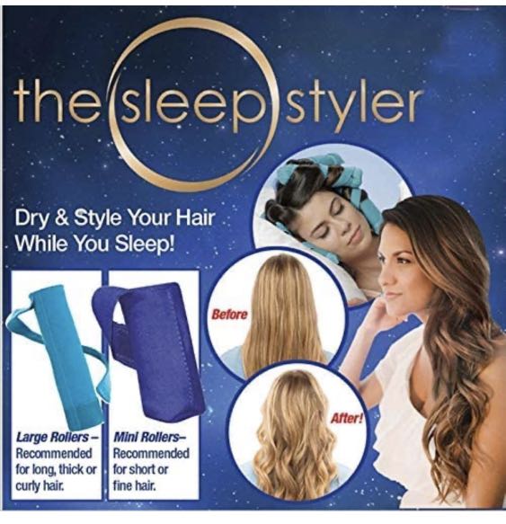 The Sleep Styler As Seen on Shark Tank Heat Free Curlers,. Includes