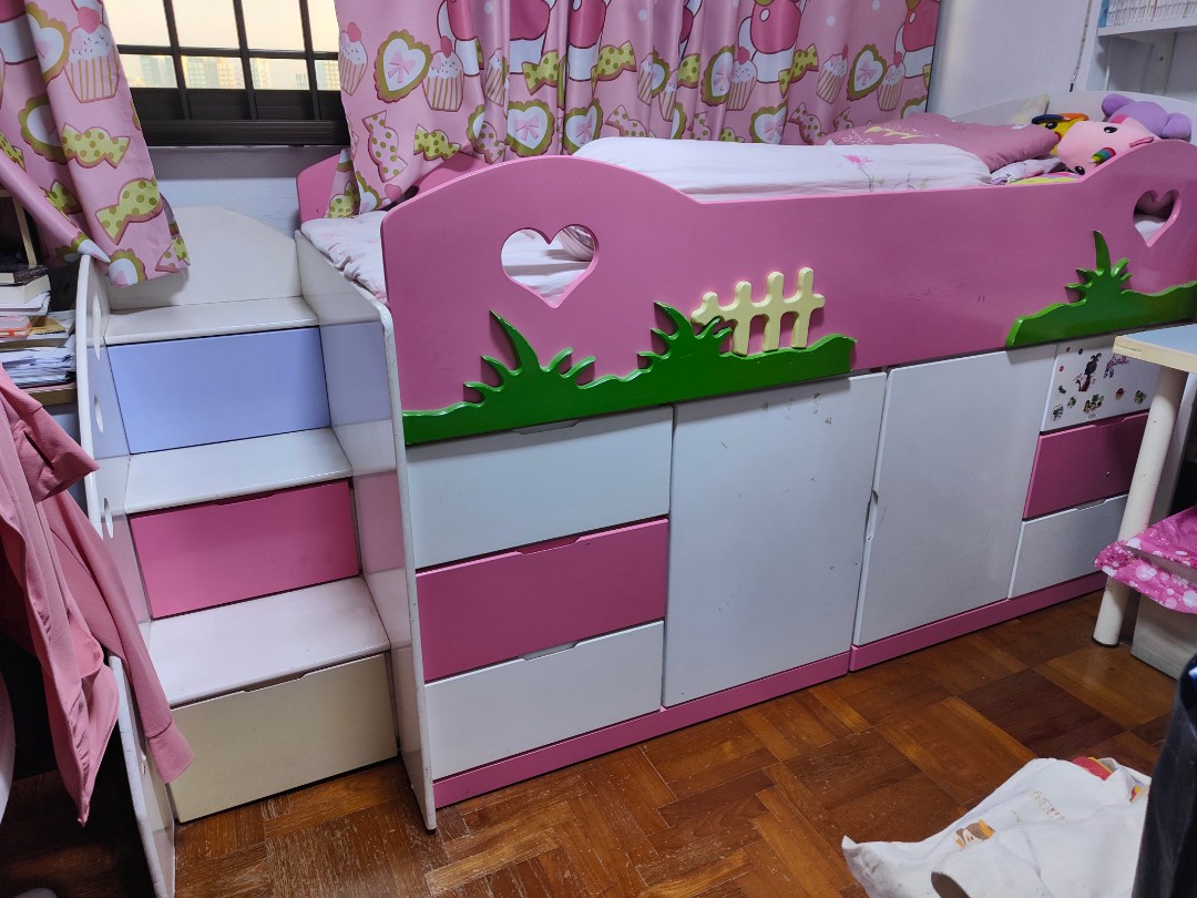 Preloved Used Children Bunk Bed with storages and Staircase storage