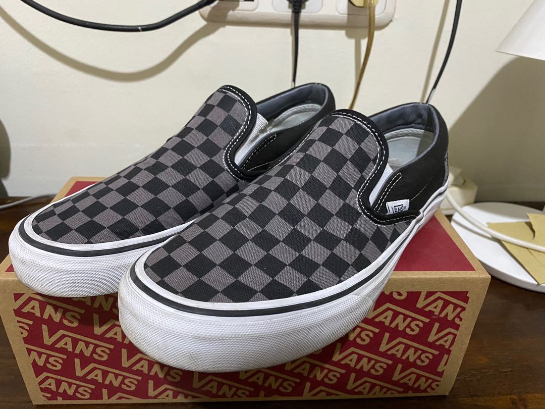 checkerboard vans pewter