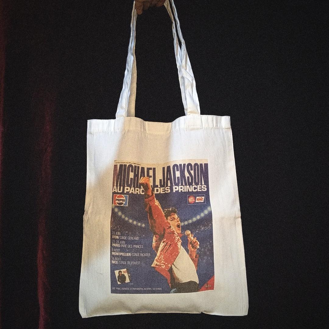 Vintage 80s Pop Collection Tote Bags ( Michael Jackson, Queen ), Women's Fashion, Bags & Wallets