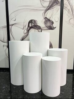 White Pedestal Pillar Cylinder Stand