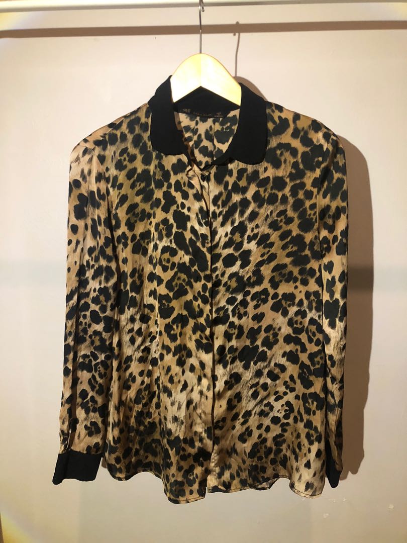 Zara Leopard Blouse, Fesyen Wanita 