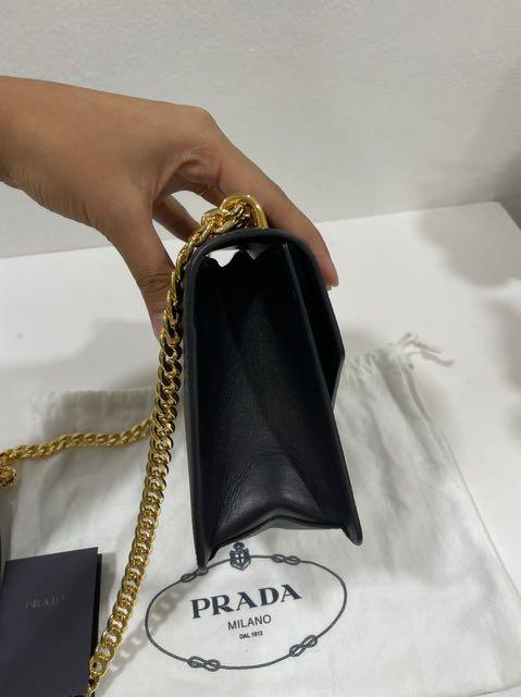 Shop PRADA Saffiano leather Prada Identity shoulder bag (1BD200
