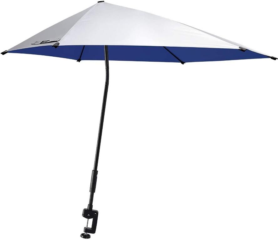 G4FREE UPF 50+ Adjustable Beach Umbrella XL with Universal Clamp for