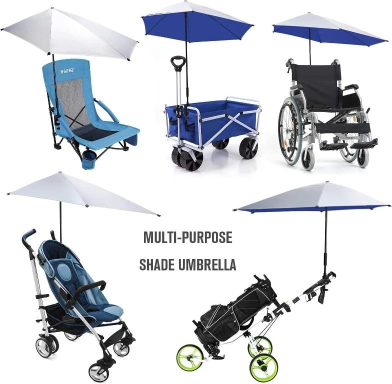 G4FREE UPF 50+ Adjustable Beach Umbrella XL with Universal Clamp for