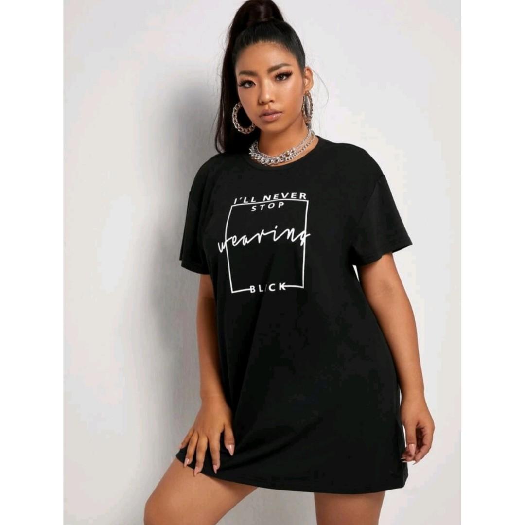 Casual black dress plus size top