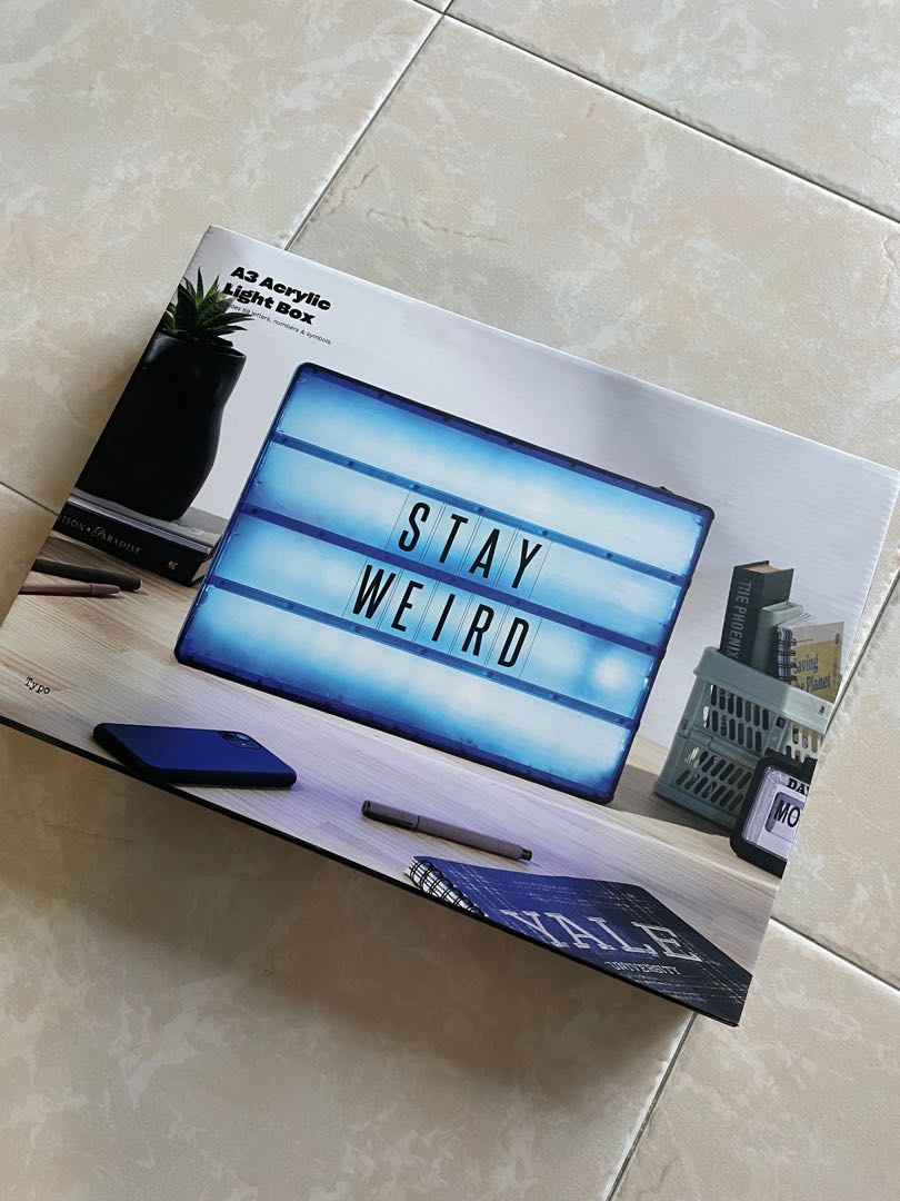 A3 Acrylic Light Box Typo, Furniture & Home Living, Home Decor, Other