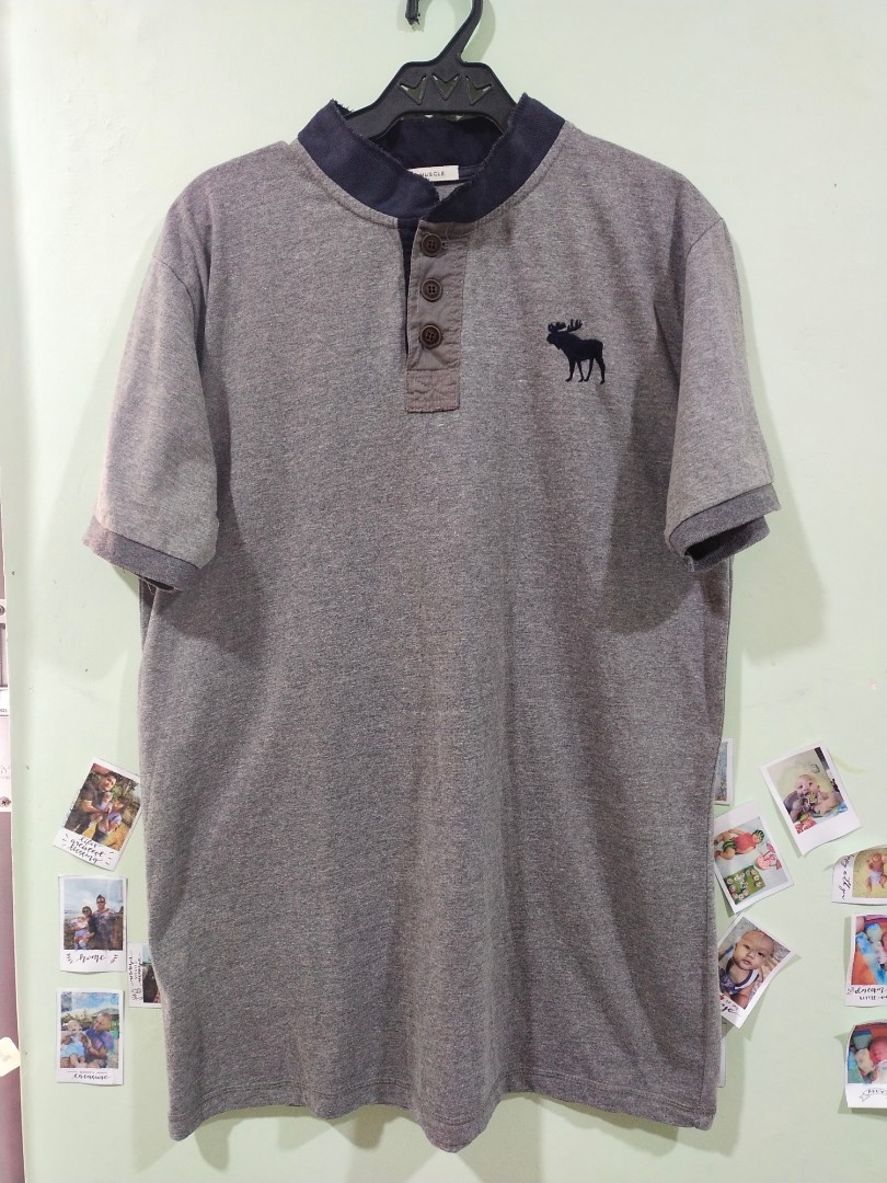 Abercrombie & Fitch Chinese Collar Tshirt, Men's Fashion, Tops & Sets