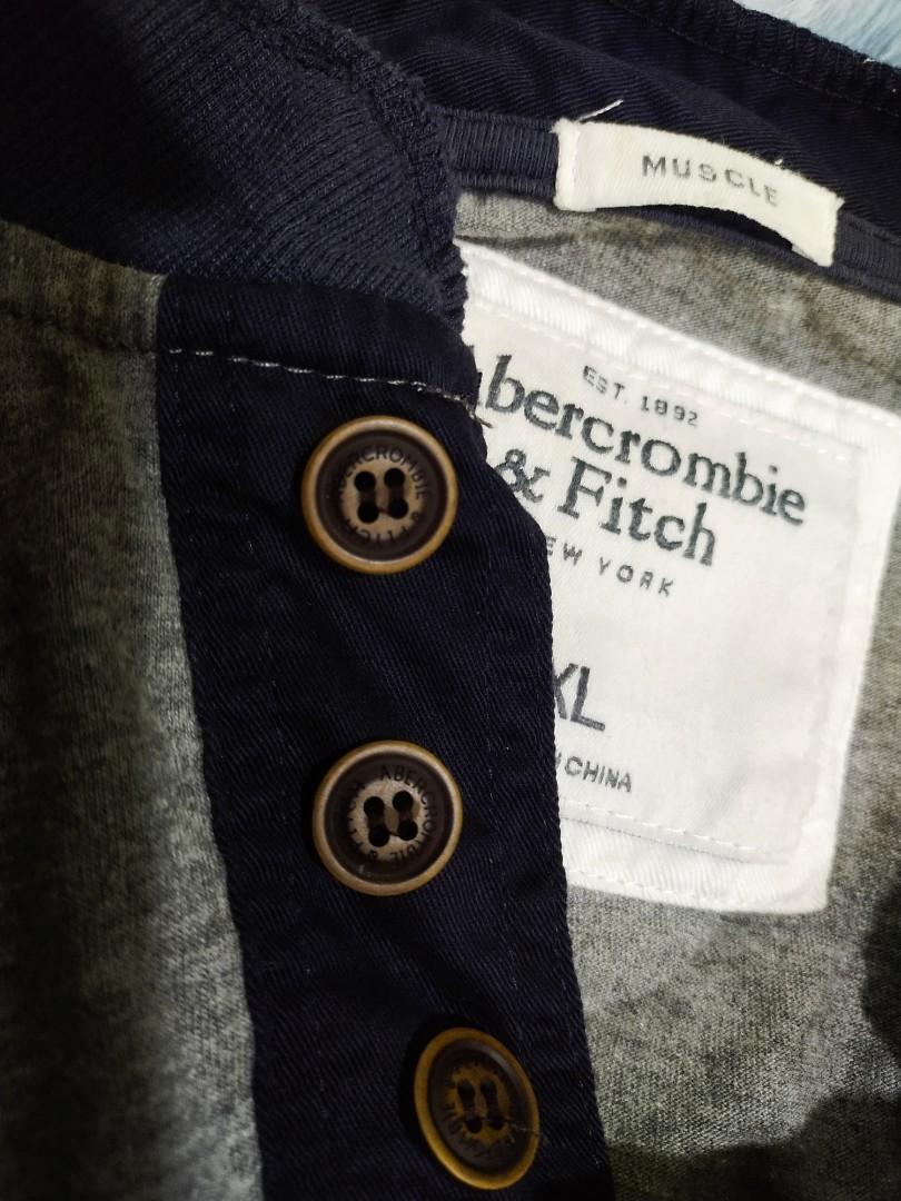 Abercrombie & Fitch Chinese Collar Tshirt, Men's Fashion, Tops & Sets