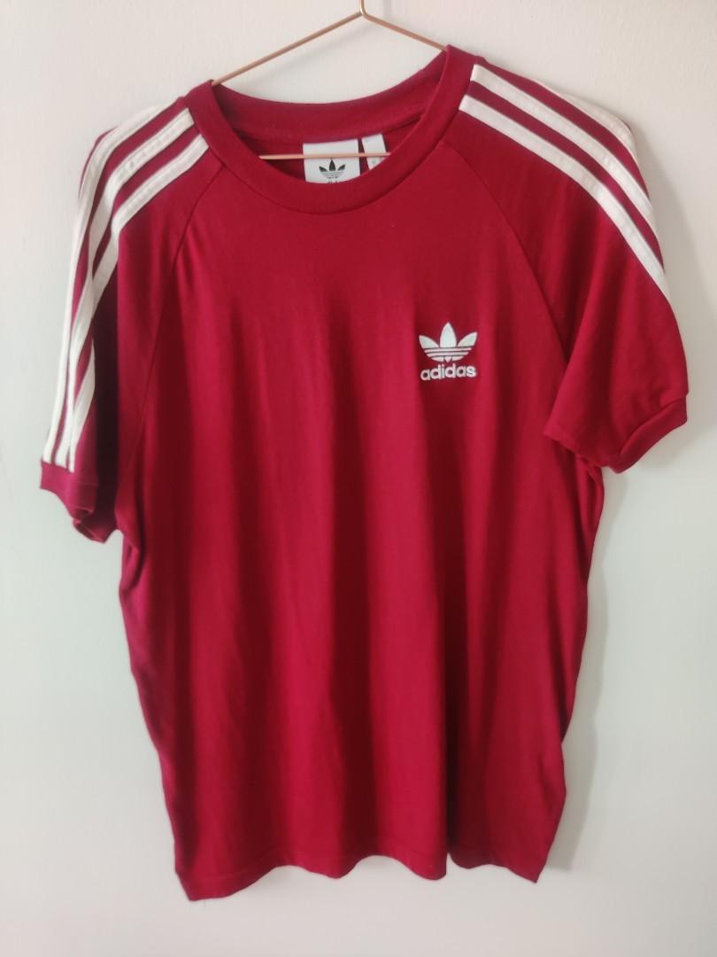 Red and hotsell white adidas top