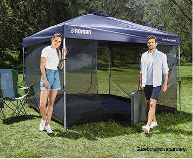 ADVENTURIDGE Screen House with Floor Mat Cover 2 Large Zip Doors Net Screens for Gazebo Tents 1 PC Sports Equipment Hiking Camping on Carousell