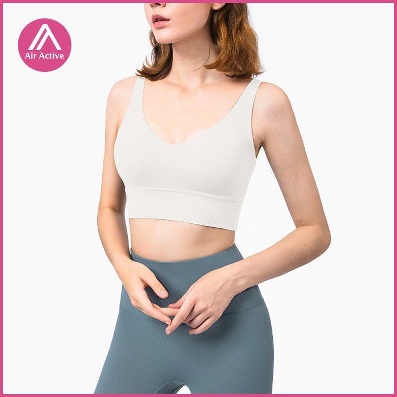 Air Active Padded Yoga Bra Spaghetti Strap shirring Sports Bra Top Workout  & Daily Wear, Women's Fashion, Activewear on Carousell