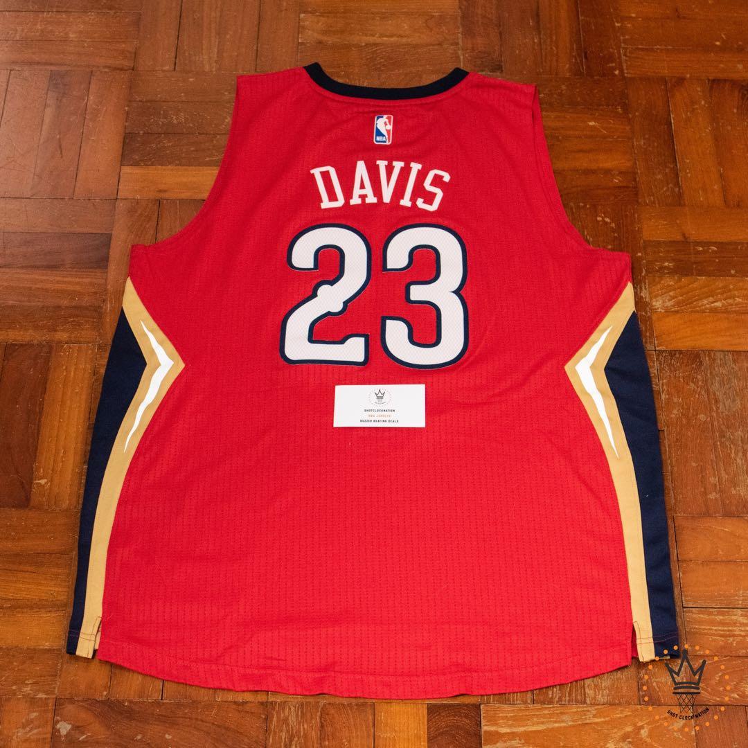 Rare Adidas NBA New Orleans Pelicans Anthony Davis Red Basketball Jersey