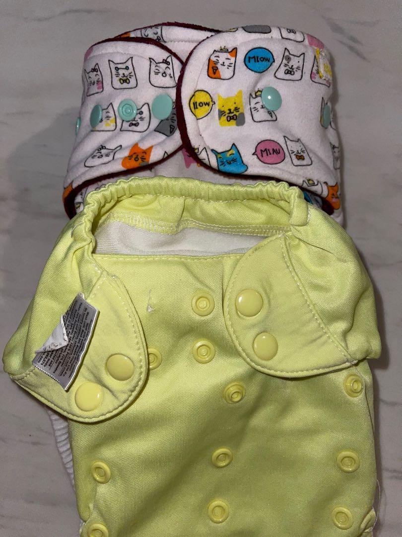 Assorted Baby Infant Cloth Diapers with Thick Inserts x 9, Babies