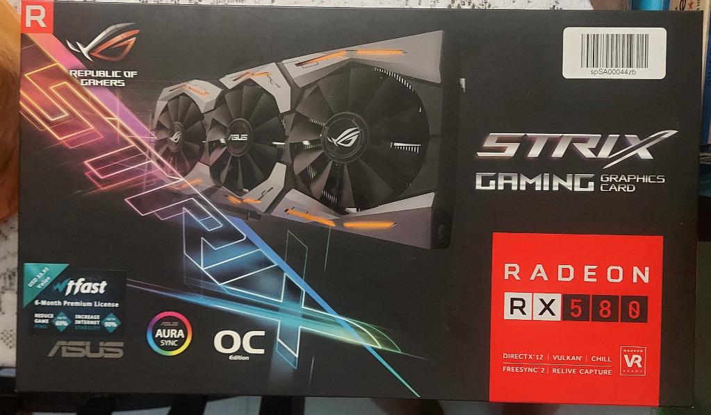 ASUS ROG-STRIX-RX580-O8G-GAMINGOC Edition GDDR5, Computers  Tech, Parts   Accessories, Computer Parts on Carousell