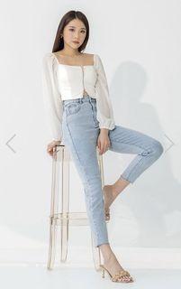 BNWT MongxLovet2 Germaine Zipper Top (White) Lovet