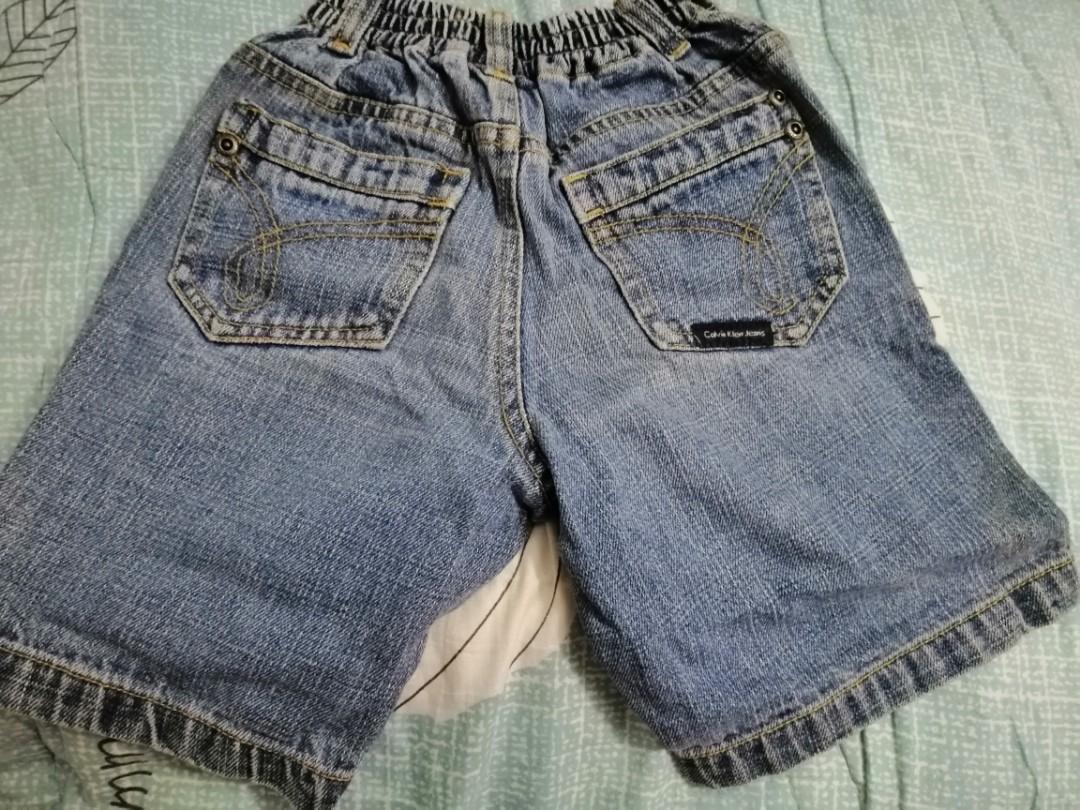 Calvin Klein denim shorts (BNWOT) (Category: Babies & Kids Fashion) located in Makati City. Submitted by shunkerry (Listing ID 1168374952, Image 2). Description: [Temporary price reduction / SALE].