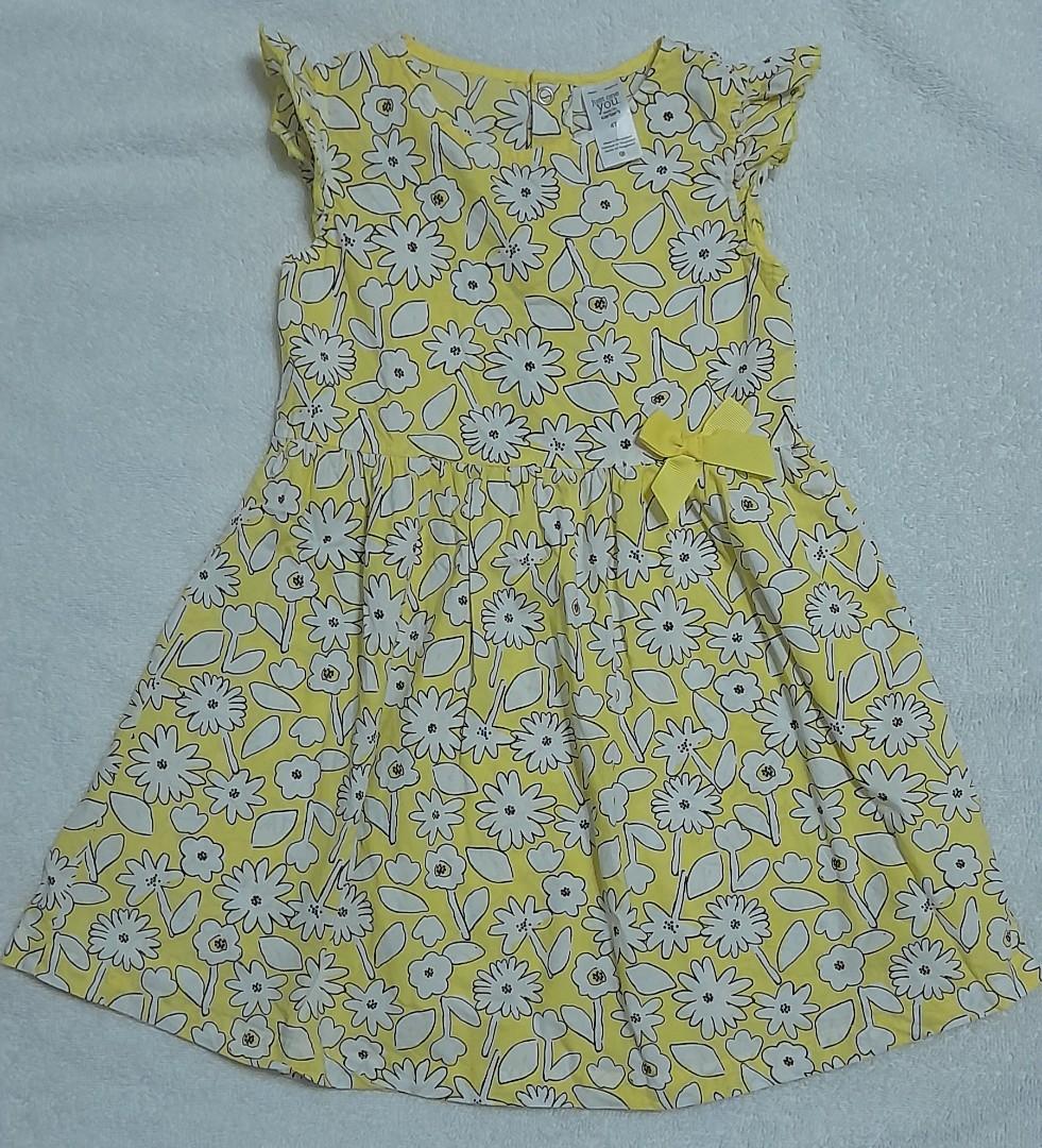 CARTERS GIRL KIDS YELLOW FLORAL DRESS LIKE NEW SIZE 4T Babies Kids Babies Kids Fashion on Carousell