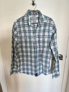 Casual blue plaid shirt