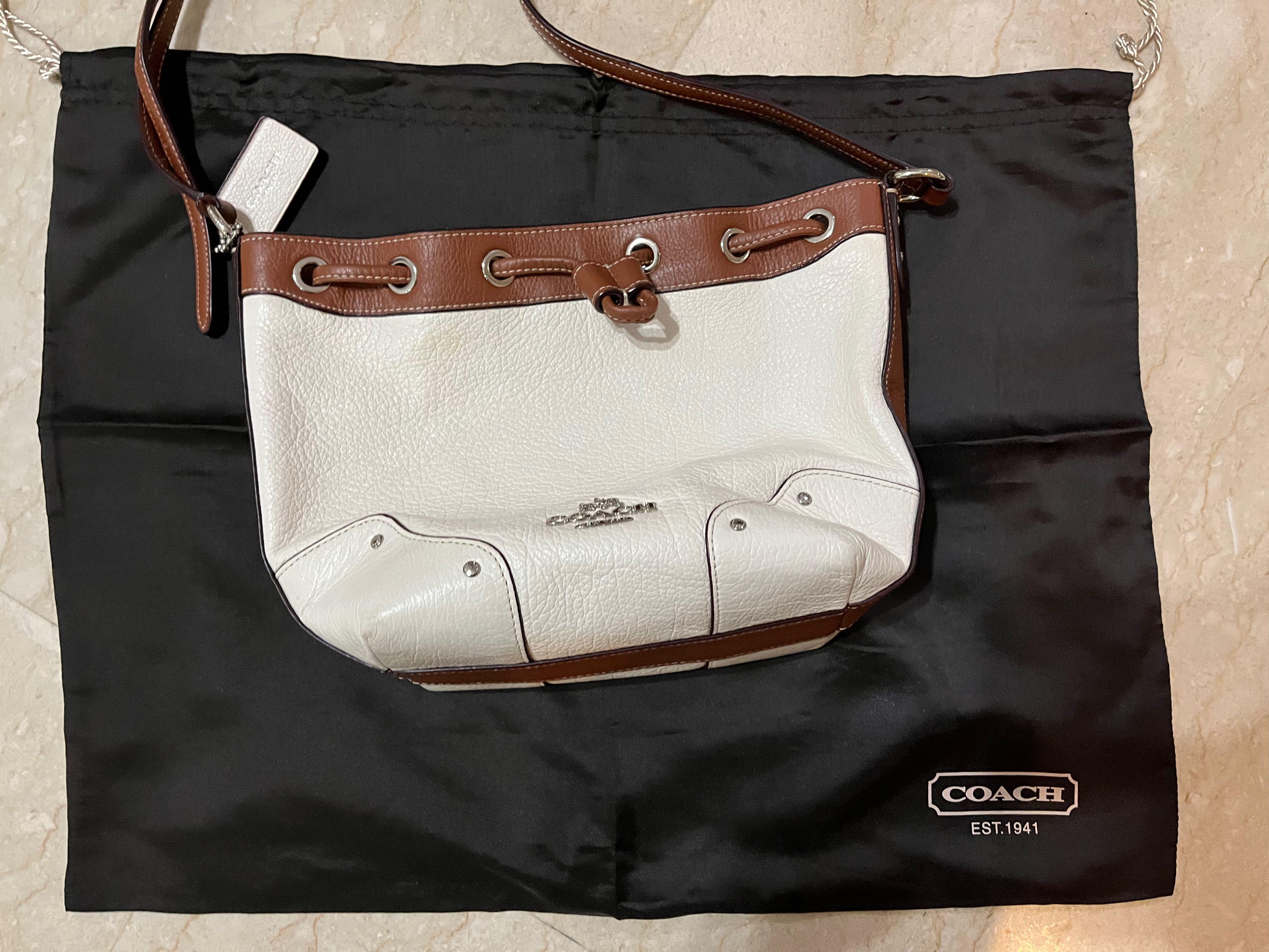 Coach White Bucket bag, Women's Fashion, Bags & Wallets, Crossbody