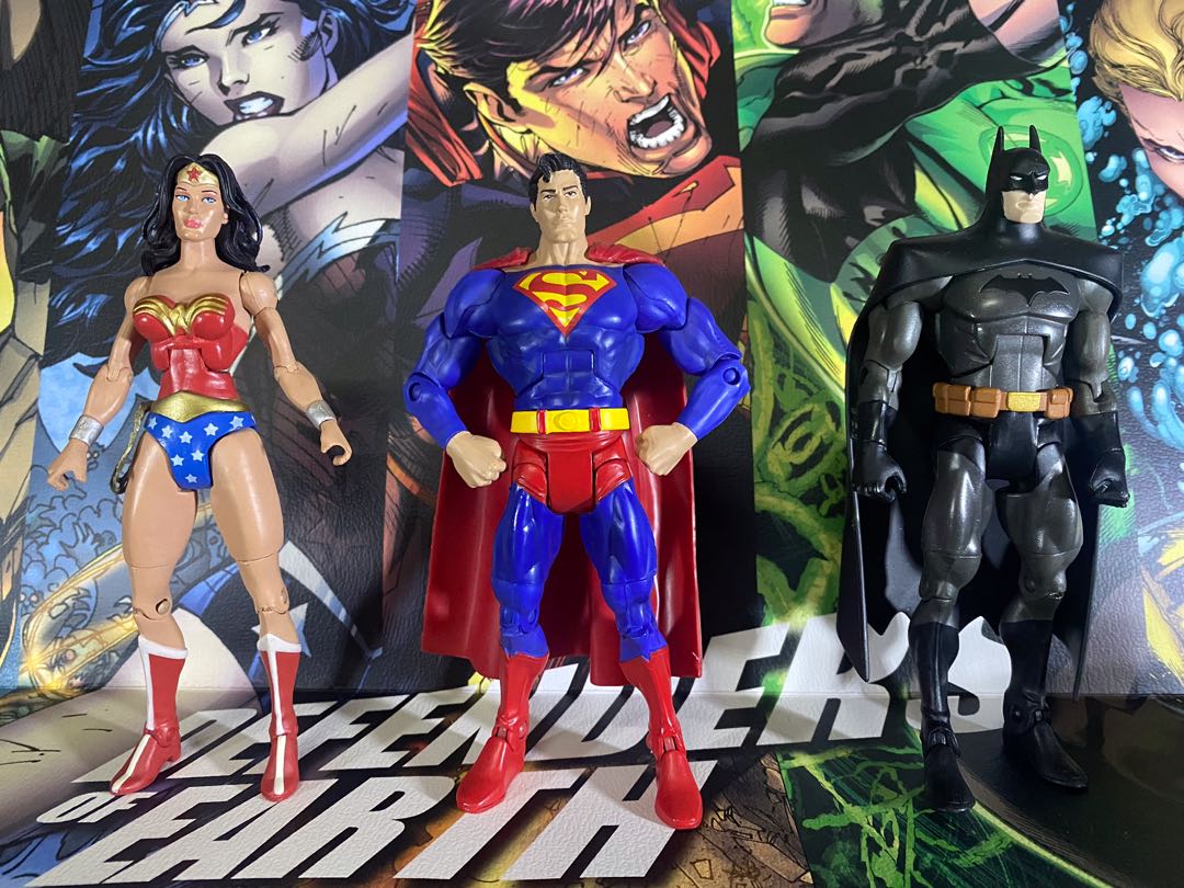 DC Universe Superman Batman Wonder Woman set, Hobbies & Toys, Toys & Games  on Carousell