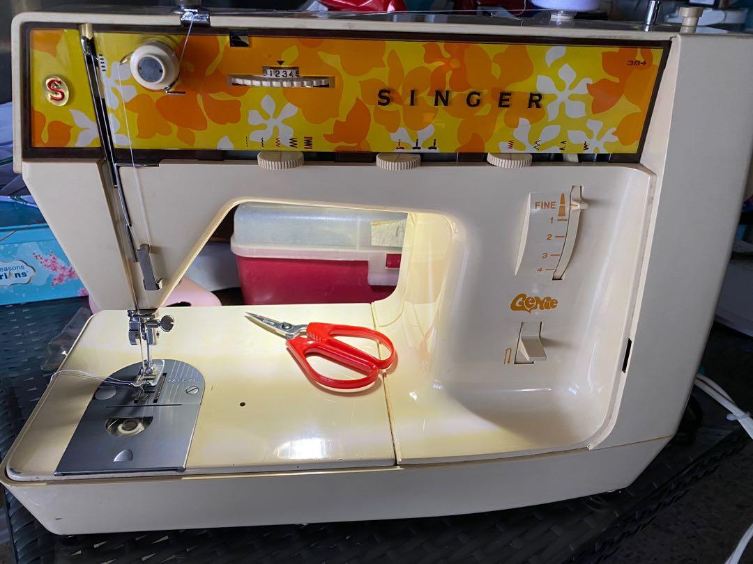 Genie 384 Singer sewing machine, Hobbies & Toys, Memorabilia & Collectibles, Vintage