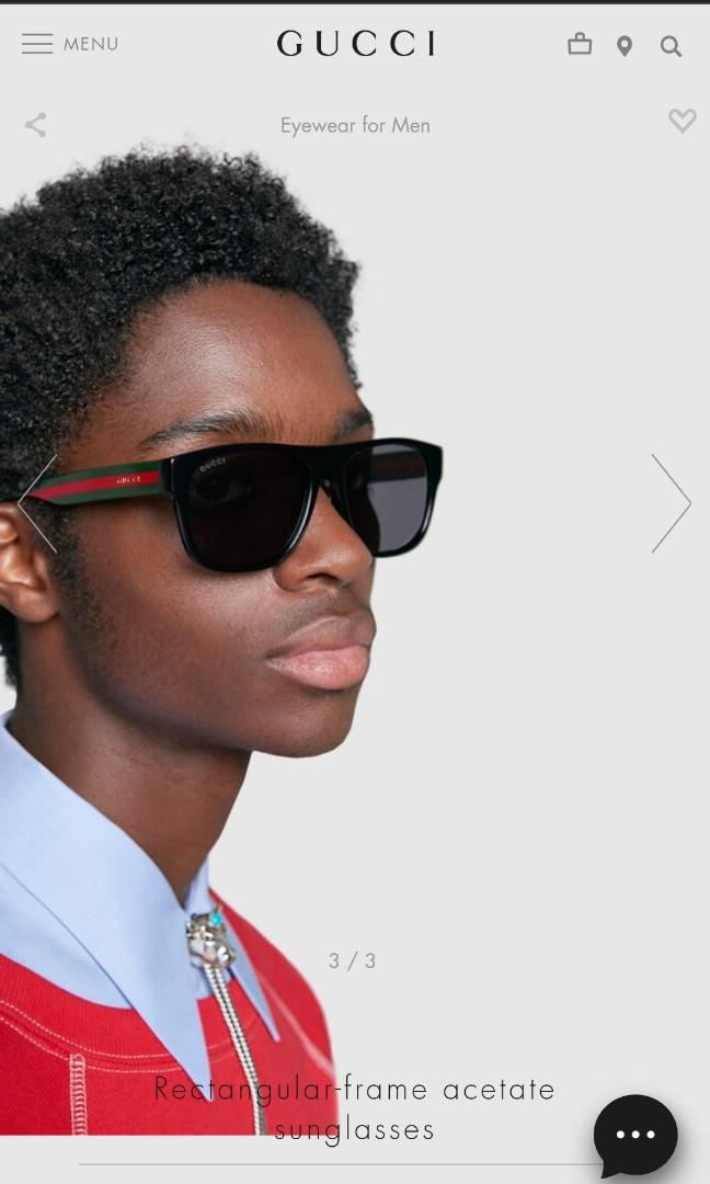 Gucci men's acetate online sunglasses
