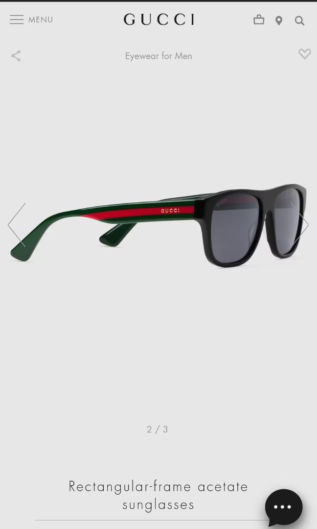 GUCCI - Rectangular-frame acetate sunglasses, Men's Fashion, Watches &  Accessories, Sunglasses & Eyewear on Carousell