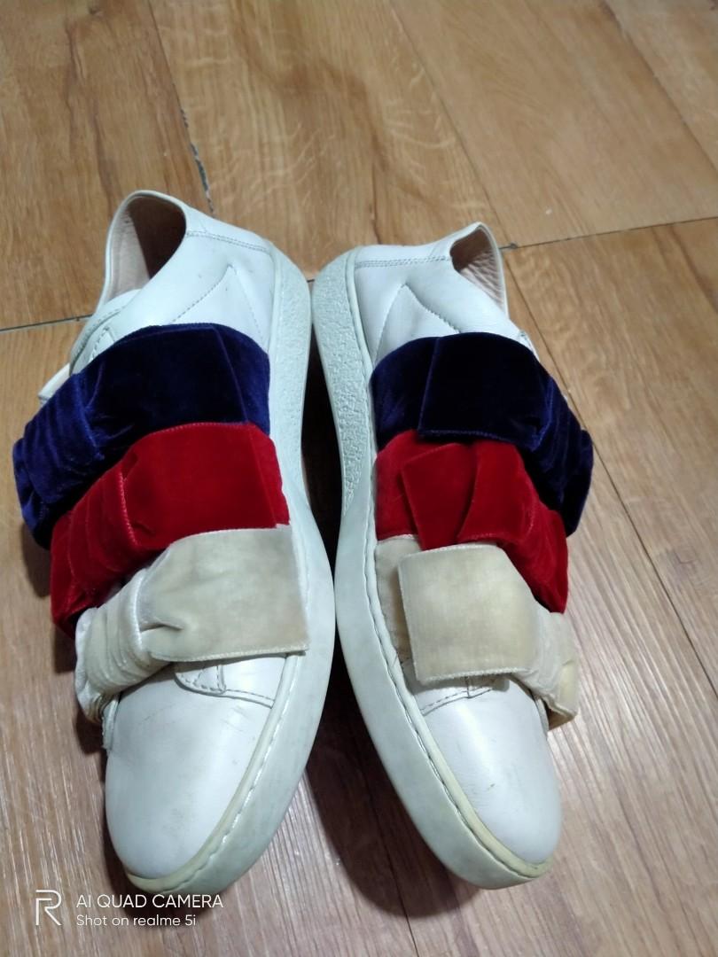 Gucci velvet sales bow sneakers