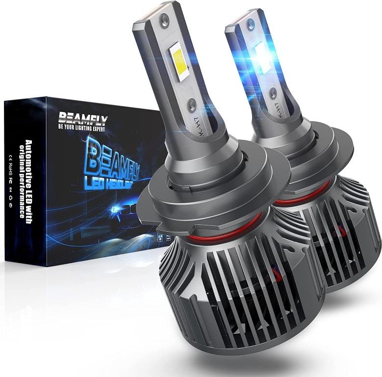 2 Lamps H7 LED Headlight Bulbs Conversion Kit 12000LM 80W Super Bright CSP Chips for Car Headlight Fog Light 6000K Car Replacement Lights of Halogen and Xenon 