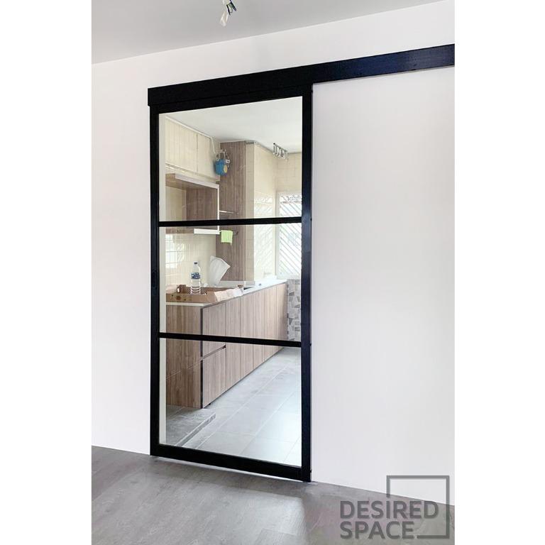 HDB Aluminium Kitchen Sliding Door (Top Track), Furniture & Home Living