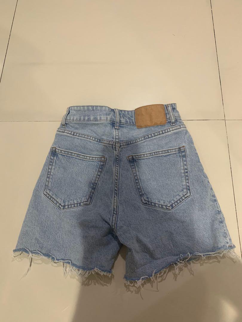 h\u0026m blue jeans shorts, Fesyen Wanita 