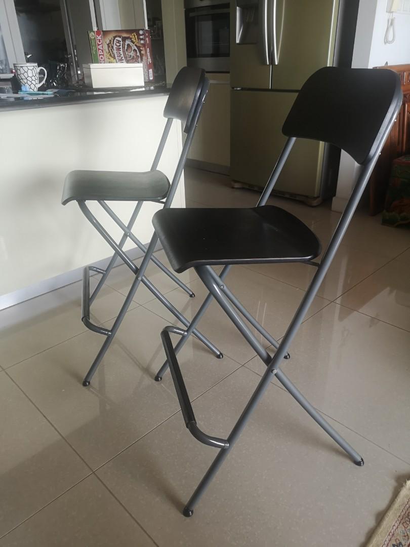 Ikea Franklin Bar Stool, black, Furniture & Home Living, Furniture, Chairs on Carousell
