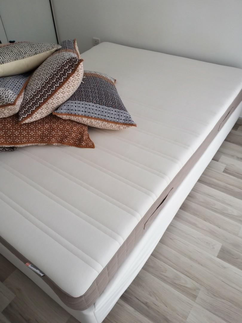 Ikea Queen bed frame Espevar model, Furniture & Home Living, Furniture