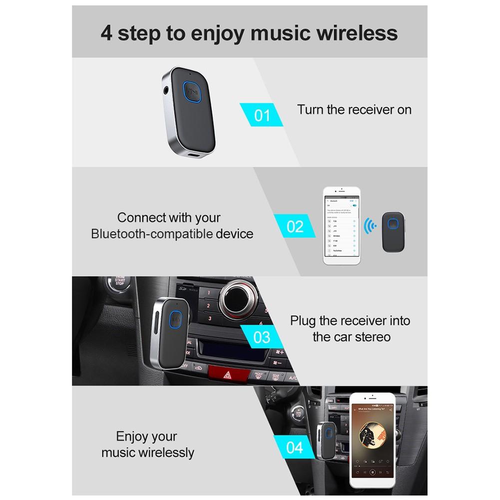 J22 Bluetooth Compatible 5.0 Adapter 3.5mm Aux Jack Transmitter for Car