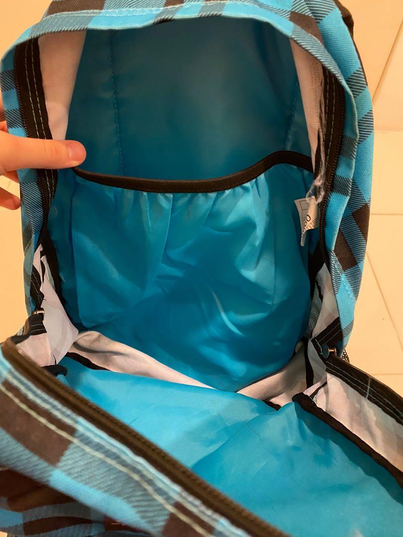 Jansport Blue Plaid Large Backpack 