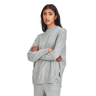 JH Lounge Crew Sweater in Grey Marle Size 8