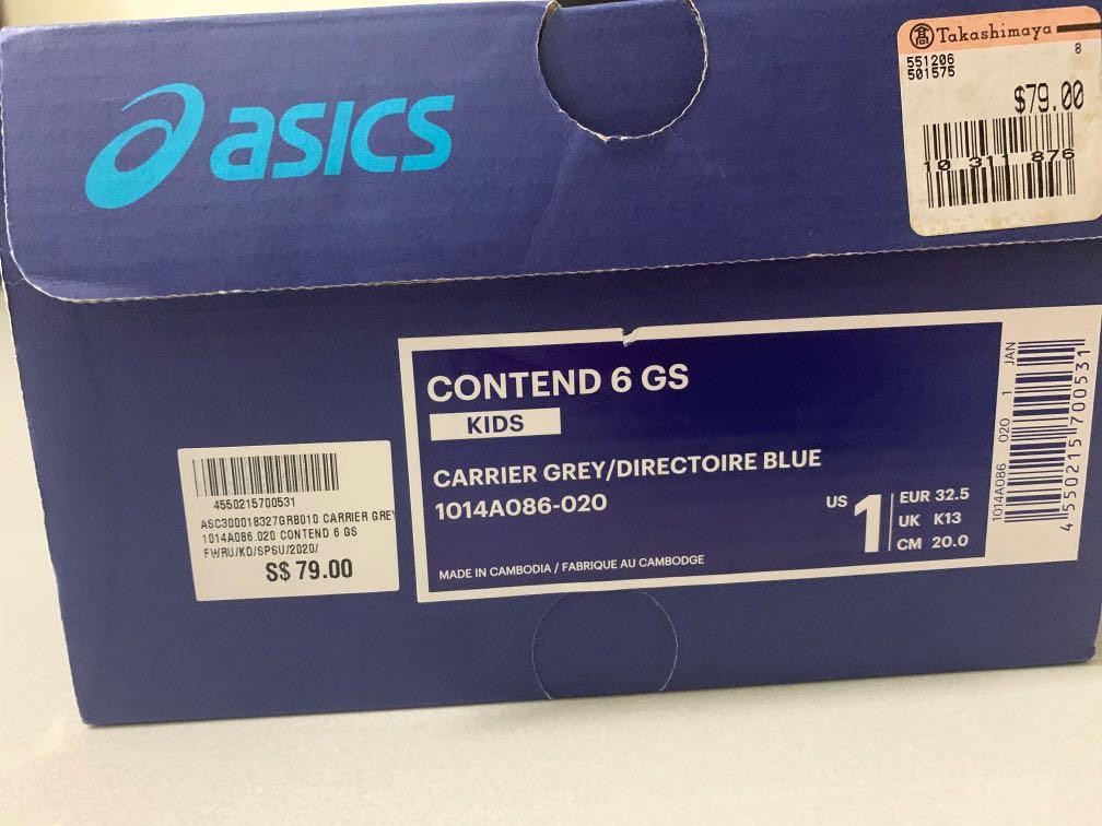 Asics kids 2024 size 1