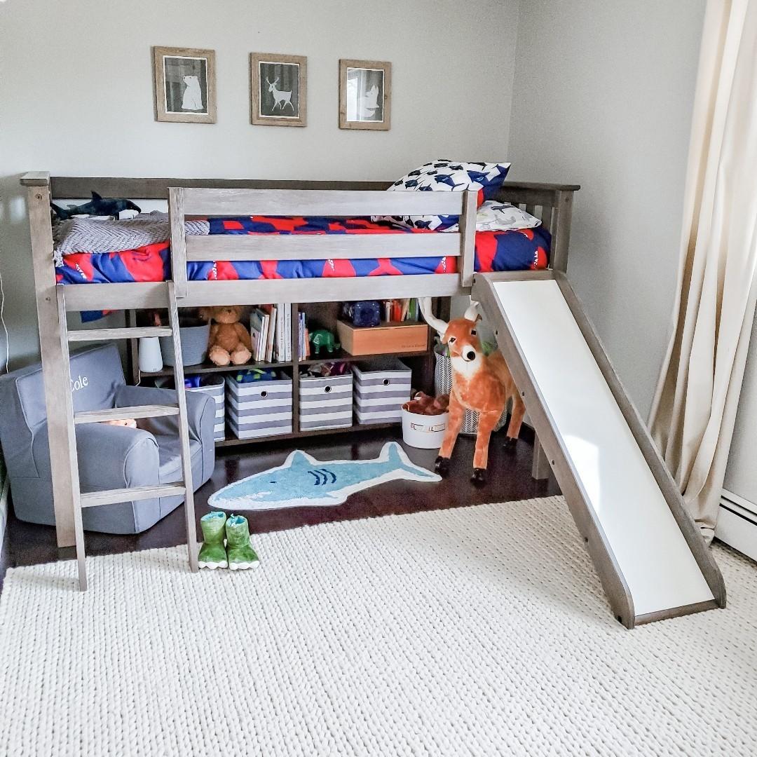 Low bunk bed with slide, Babies & Kids, Baby Nursery & Kids Furniture