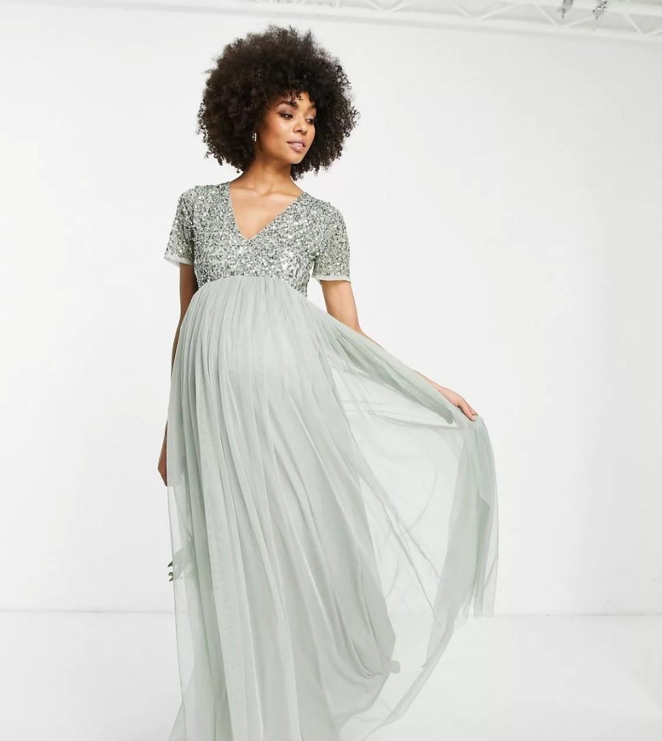 embellished maternity dress