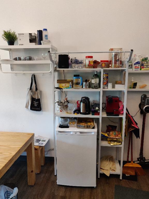 Mini Fridge + Kitchen Shelves / Pantry, Furniture & Home Living