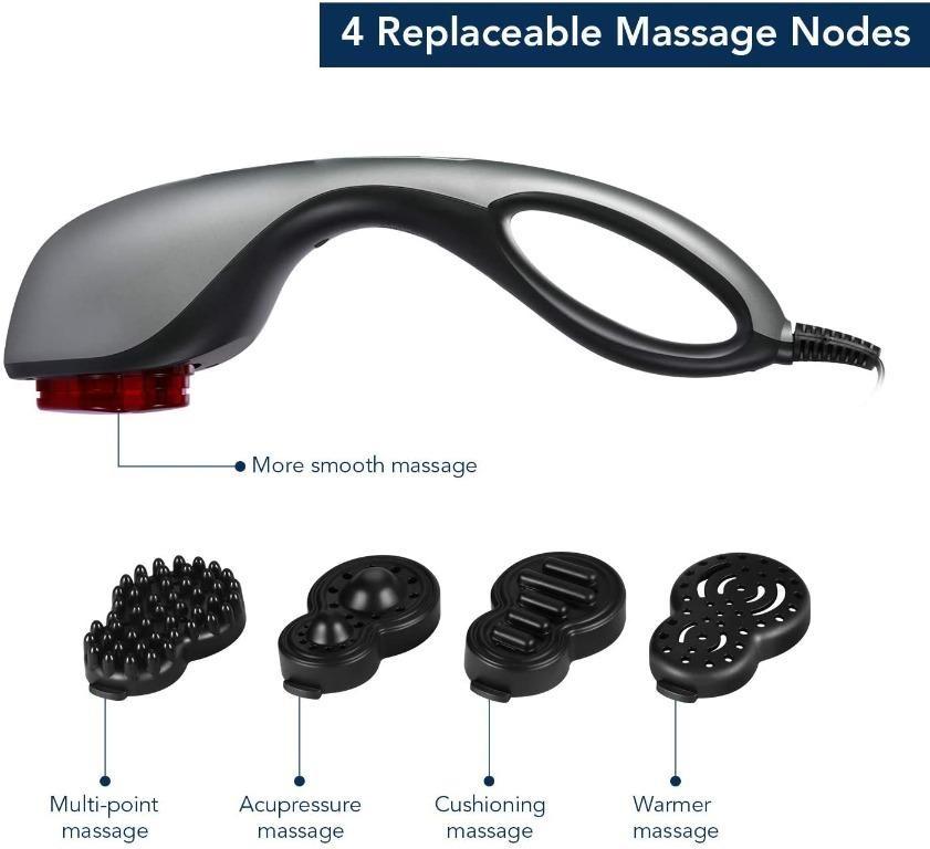 Naipo Handheld Percussion Massager with Heat, Electric Back Massage for