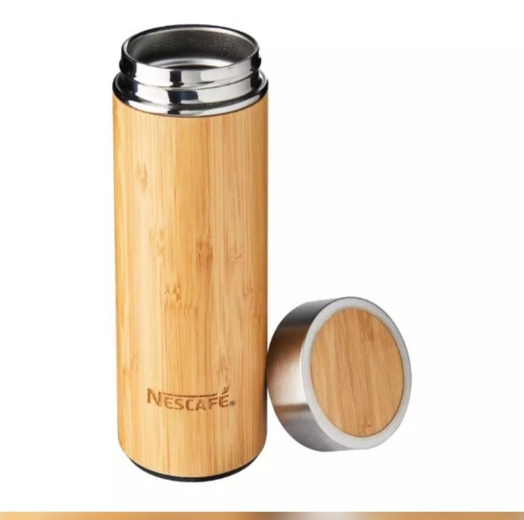 Nescafe Bamboo Thermal Flask Water Bottle Tumbler, Furniture