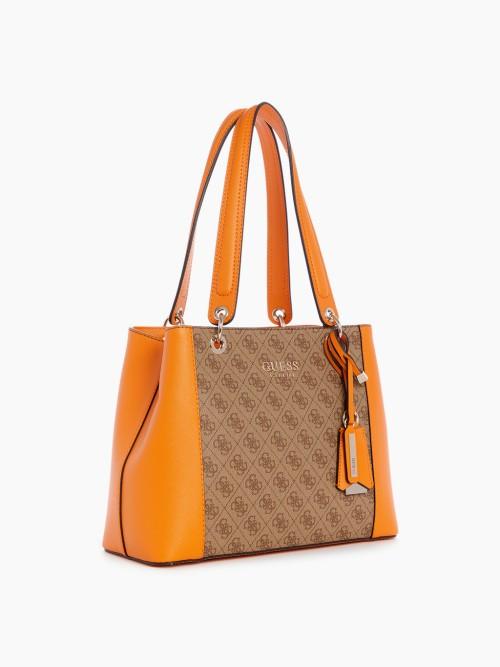 NEW ORIGINAL GUESS MELISE BOX SATCHEL ORANGE BAG Barang Mewah