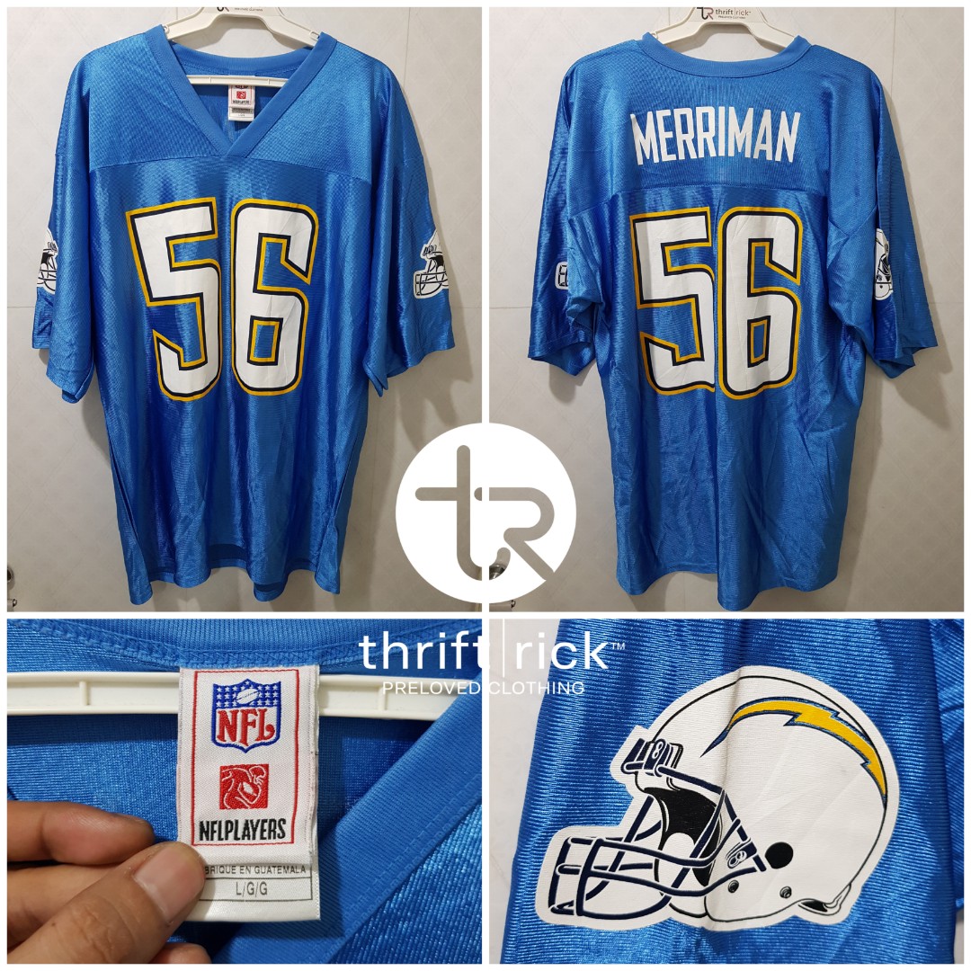 San Diego Chargers Jersey Throwback 56 Merriman Powder Blue Size